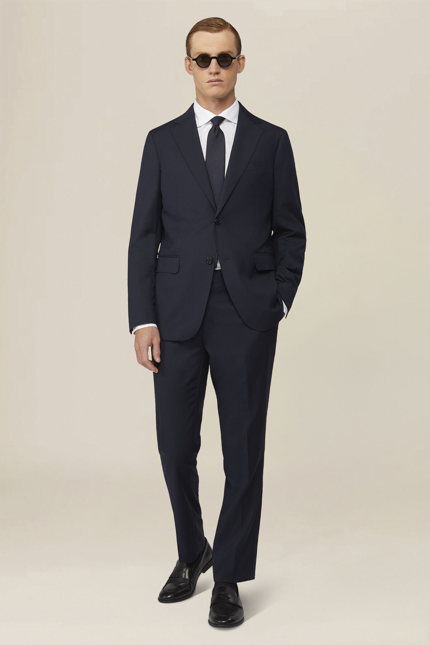 Men's single breasted suit mix size dk blue